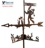 Флюгер на крышу с трубочистами и котами