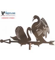 Флюгер на крышу с Лебедями 2