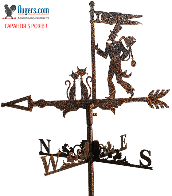 Флюгер на крышу с трубочистами и котами