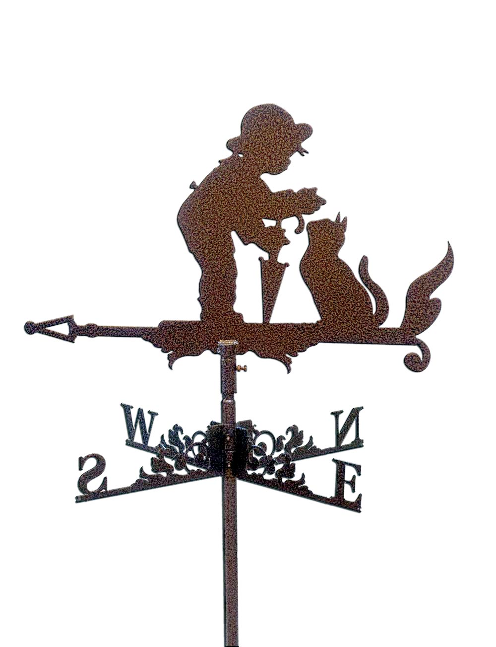 Флюгер на крышу  кот с ребенком