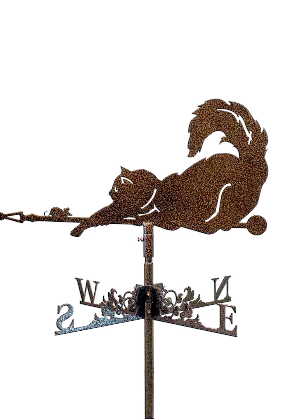 Флюгер на крышу кот с мышкой