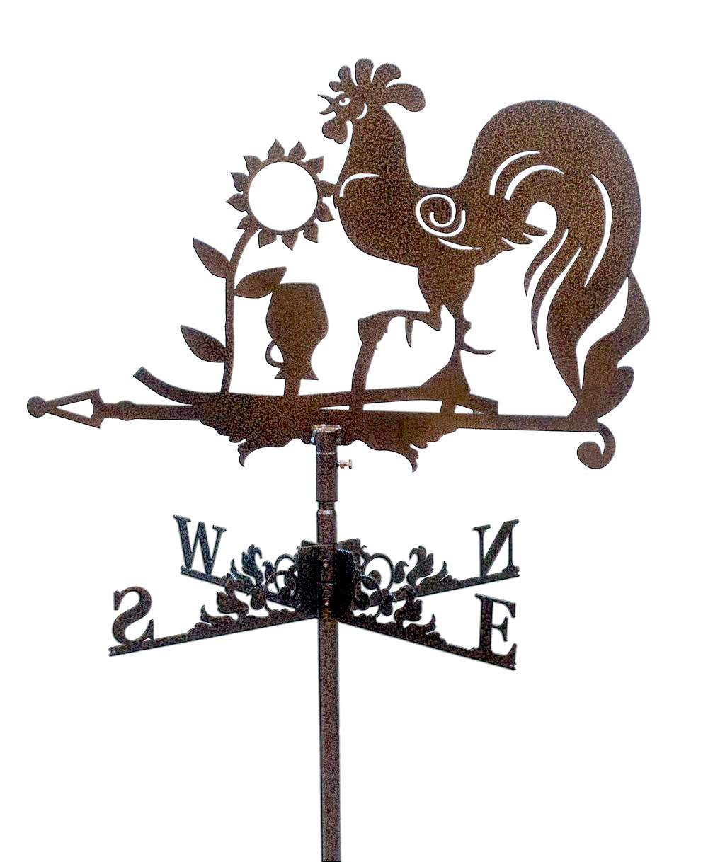 Флюгер на крышу петух на заборе