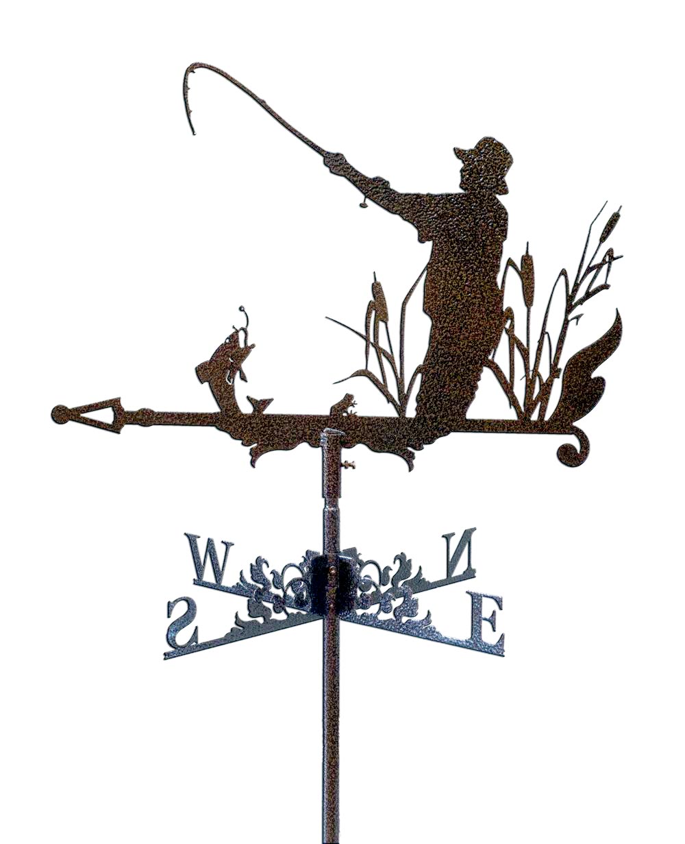 Флюгер на крышу с рыбаком