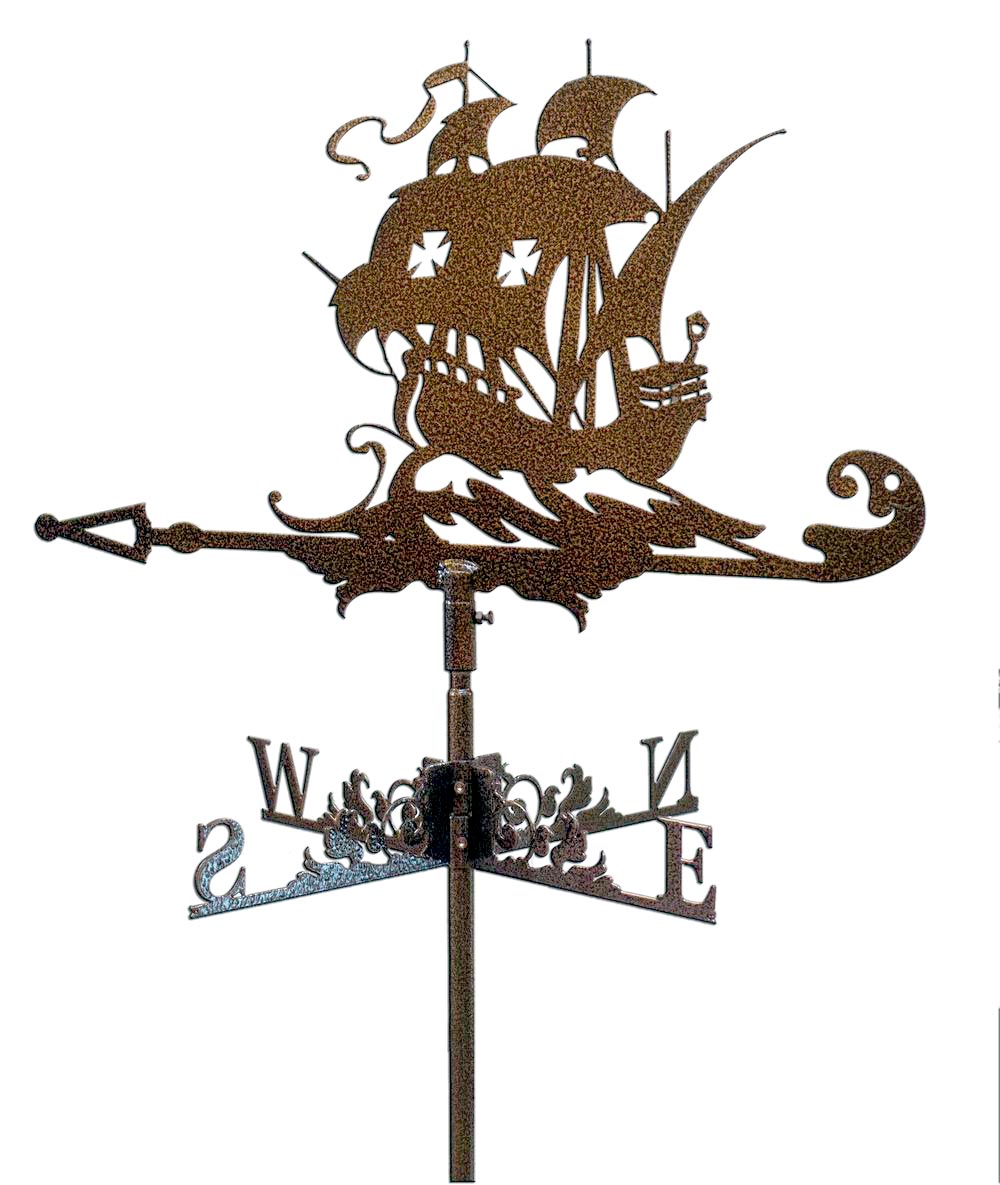 Флюгер на крышу с фрегатом-2